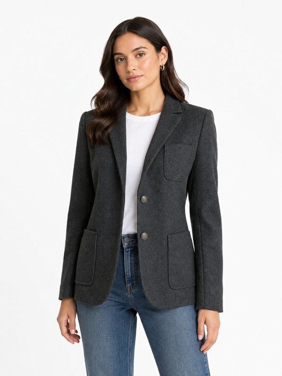 Aritzia Jackets & Blazers - ARITZIA TALULA CHARCOAL GREY SINGLE BREASTED WOOL BLEND FELT BLAZER - 8